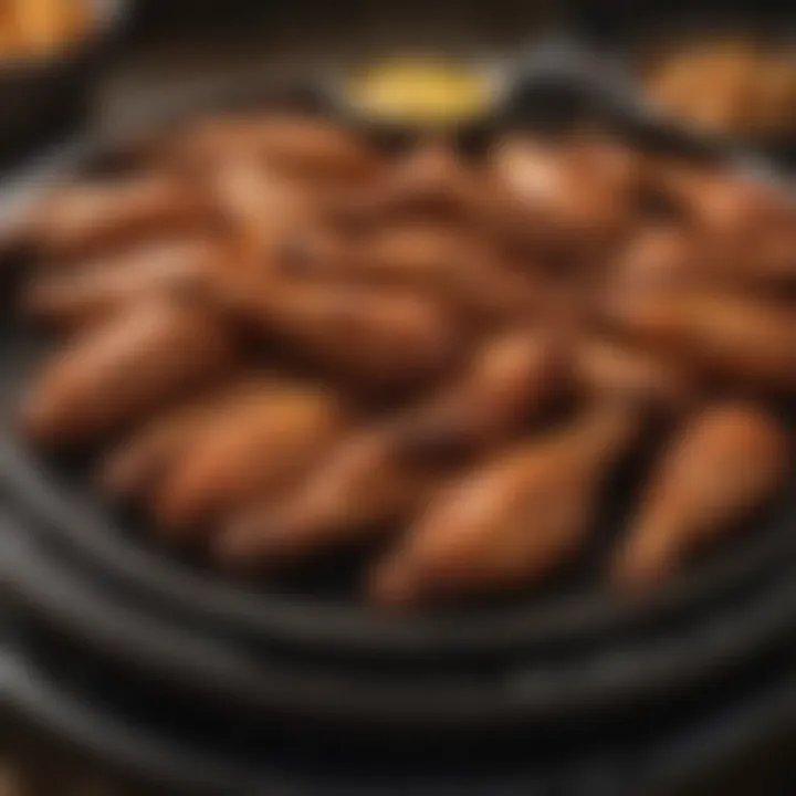 Air fryer showcasing wings ready for seasoning