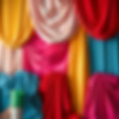 Variety of draping styles displayed in a vibrant color palette