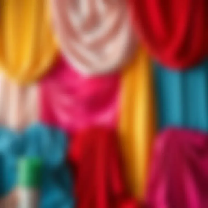 Variety of draping styles displayed in a vibrant color palette