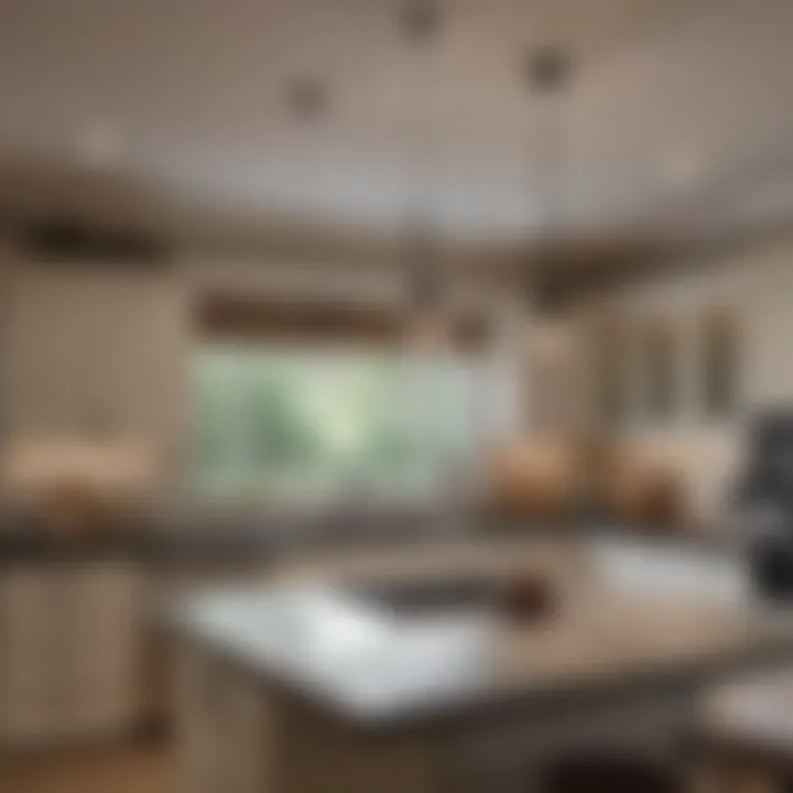 Installation of pendant lighting in a modern kitchen