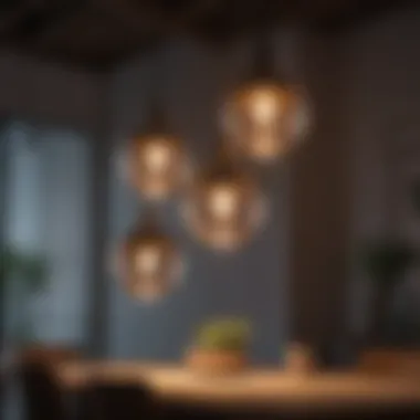 Diverse Pendant Light Designs Variety of pendant light designs displayed in a showroom