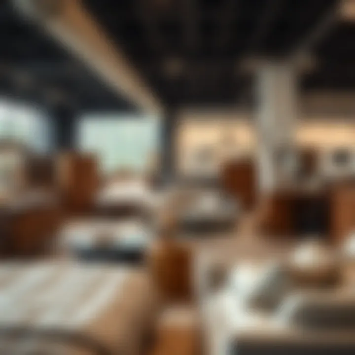 Budget-friendly furniture options displayed in a showroom