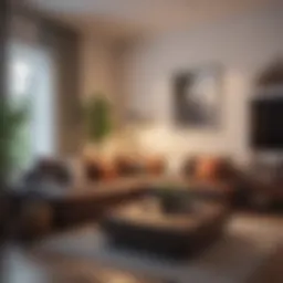 A creatively decorated living room showcasing budget-friendly decor ideas
