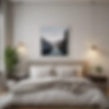 Minimalistic Artwork for a Serene Bedroom Minimalistic artwork that complements a serene bedroom environment