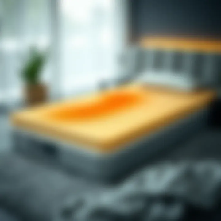 Visual representation of pressure distribution on a foam mattress