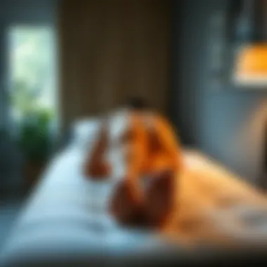 Illustration of spinal alignment on foam mattress