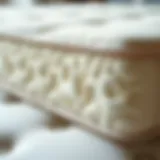 Close-up of foam mattress texture highlighting support features
