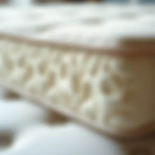 Close-up of foam mattress texture highlighting support features