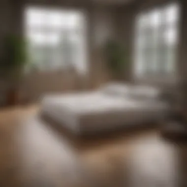 Serene Floor Mattress Setup A serene bedroom setup with a floor mattress, emphasizing a calm sleep environment