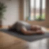A person sleeping on a yoga mat on the floor, showcasing a minimalist sleeping arrangement for better back health