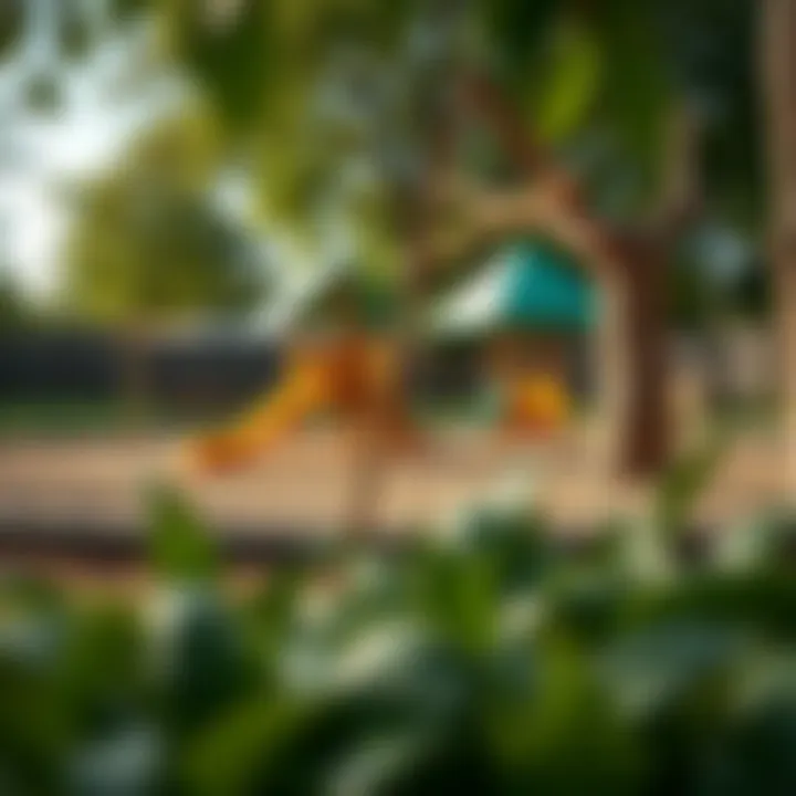 Eco-Friendly Playground Maintenance A well-maintained backyard playground with eco-friendly materials