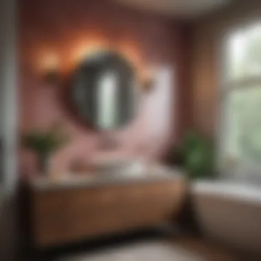 Harmonious Blend of Colors and Textures Cozy bathroom showcasing a harmonious blend of colors and textures.