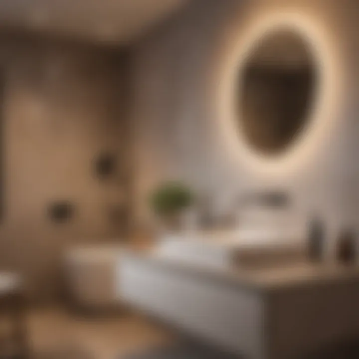 Variety of ambient lighting styles in a bathroom setting