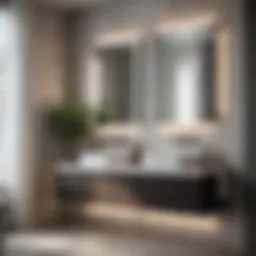 Modern bathroom vanity featuring sleek lines and minimalist design