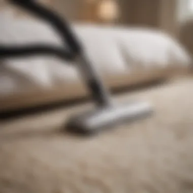 A close-up view of a bed vacuum designed for pet hair removal