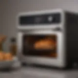 A sleek modern air fryer oven showcasing its control panel and design