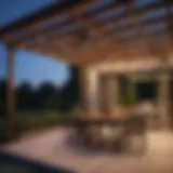 Elegant modern pergola with integrated lighting