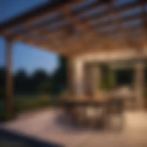 Elegant modern pergola with integrated lighting