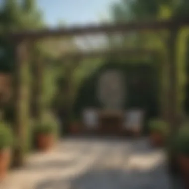 Charming Rustic Wooden Pergola Rustic wooden pergola adorned with climbing vines