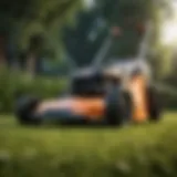 High-quality budget cordless lawn mower on display