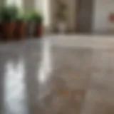 Detailed view of sparkling clean tile floor