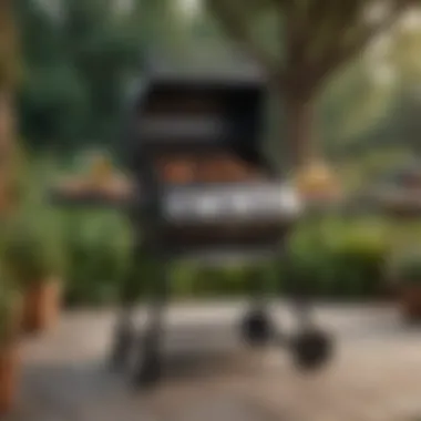Outdoor Grill Setup with Essential Accessories An outdoor grill setup with various accessories for enhanced grilling experience