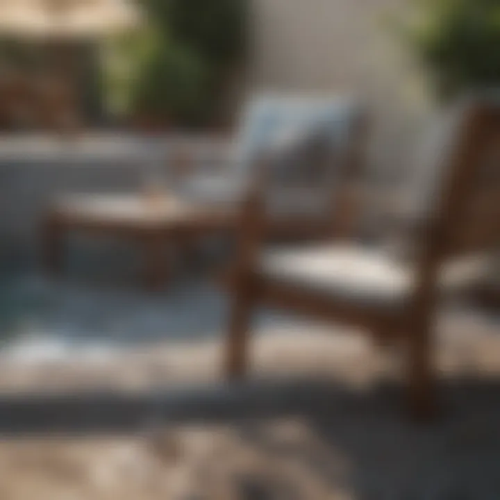 Variety of materials used for outdoor furniture in salty environments
