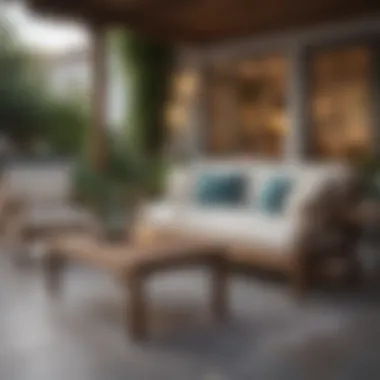 Stylish Patio with Coastal Furniture Stylish patio design incorporating resistant furniture