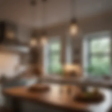 Elegant Pendant Lights for Kitchen Ambiance Elegant pendant lights enhancing the ambiance of a kitchen space