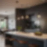 Stylish pendant lights illuminating a modern kitchen island