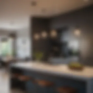 Stylish pendant lights illuminating a modern kitchen island