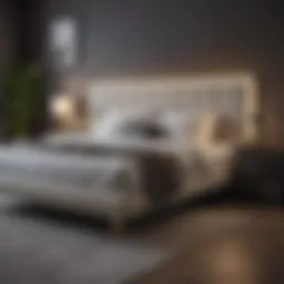 A beautifully designed modern bed in a stylish bedroom setting