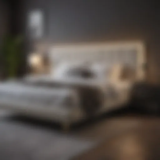 A beautifully designed modern bed in a stylish bedroom setting