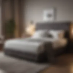 Elegant bed frame in a modern bedroom setting