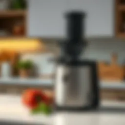 Contemporary slow juicer on kitchen counter