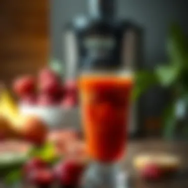 Nutrient-Rich Juice in a Glass Nutrient-rich juice in a glass with fruits