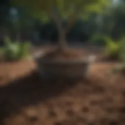 Rich organic soil mixture ideal for tree growth in pots