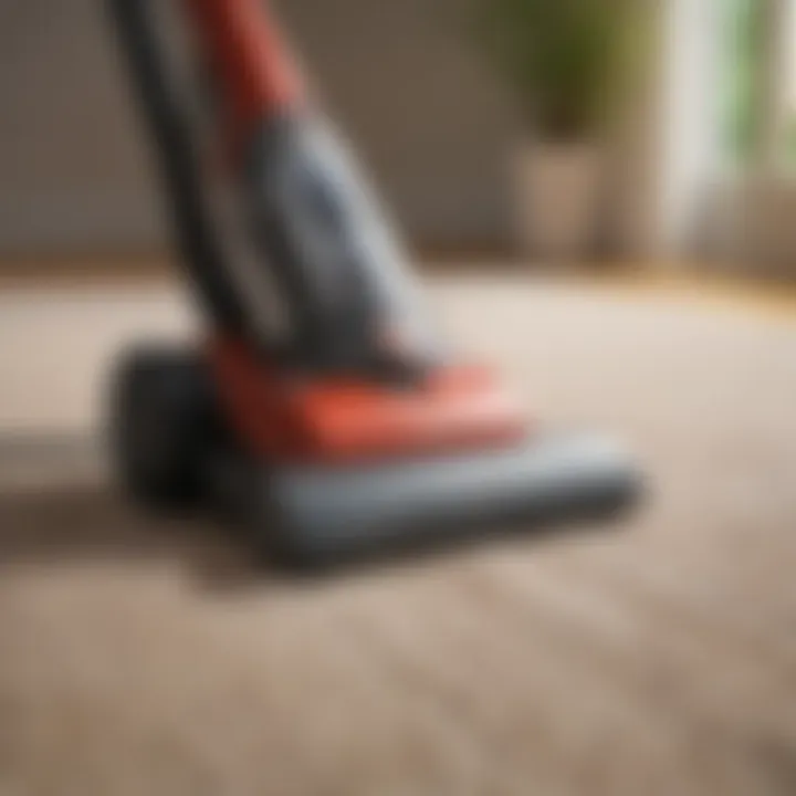 Bissell vacuum demonstrating performance on carpet