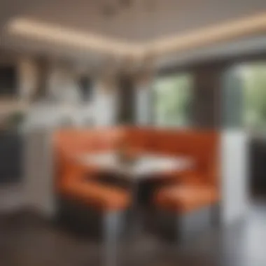 Stylish Built-In Booth Seating in a Contemporary Kitchen Modern kitchen with built-in booth seating and elegant decor