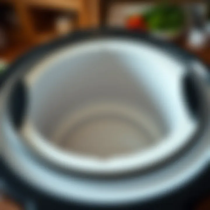 Interior view of a Calphalon slow cooker demonstrating its spacious capacity