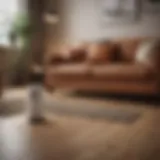 Ceramic space heater on a living room floor