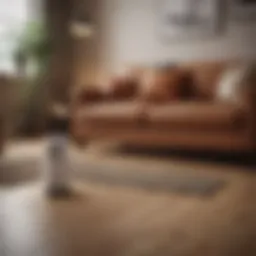 Ceramic space heater on a living room floor