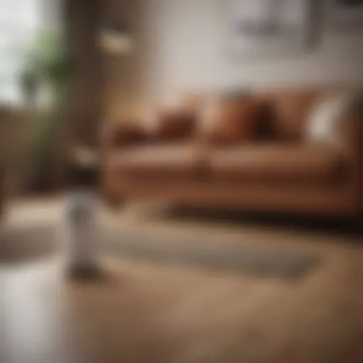 Ceramic space heater on a living room floor