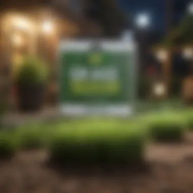 Seasonal promotions for grass seed savings A seasonal sale sign in a local garden store