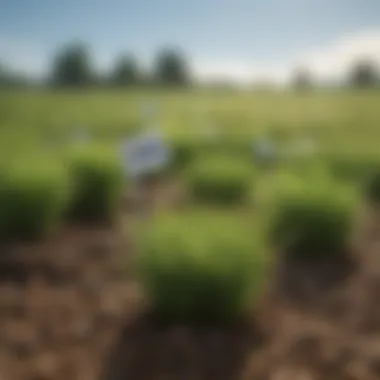 A close-up of grass seed packaging showcasing price tags