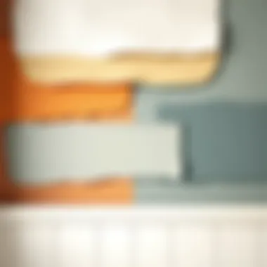 Close-up of different paint finish types on a wall