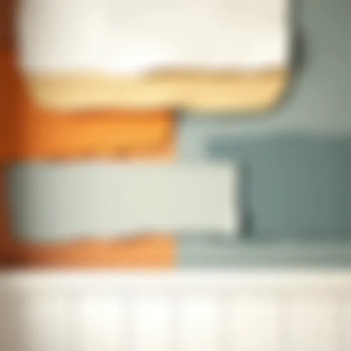 Close-up of different paint finish types on a wall