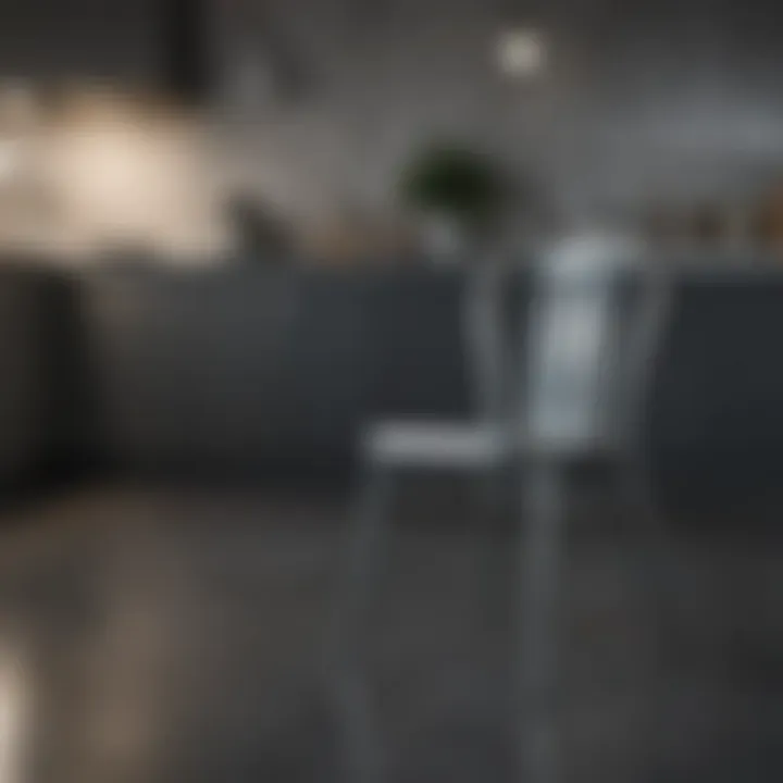 Stylish metal kitchen chair in modern interior