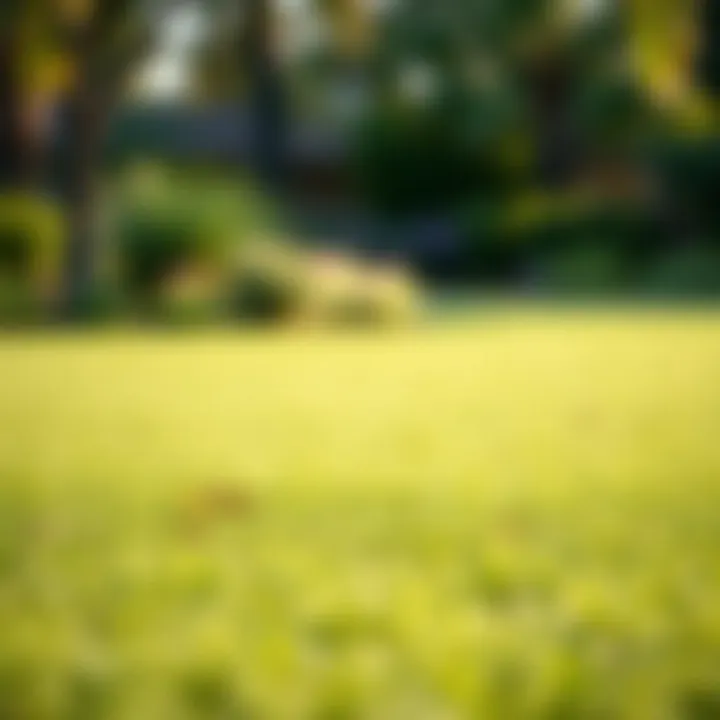 A well-maintained lawn with seasonal changes