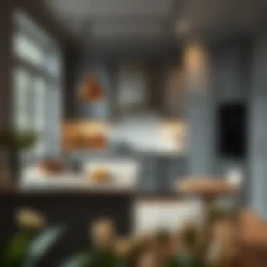 Elegant kitchen featuring gray tones